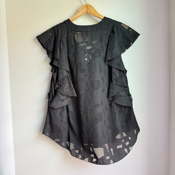 IRO Black Lace-Up Ruffle Blouse - Picture 4 of 11